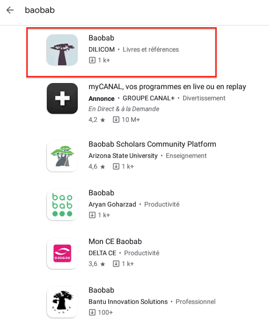 Baobab Androïd 1 1